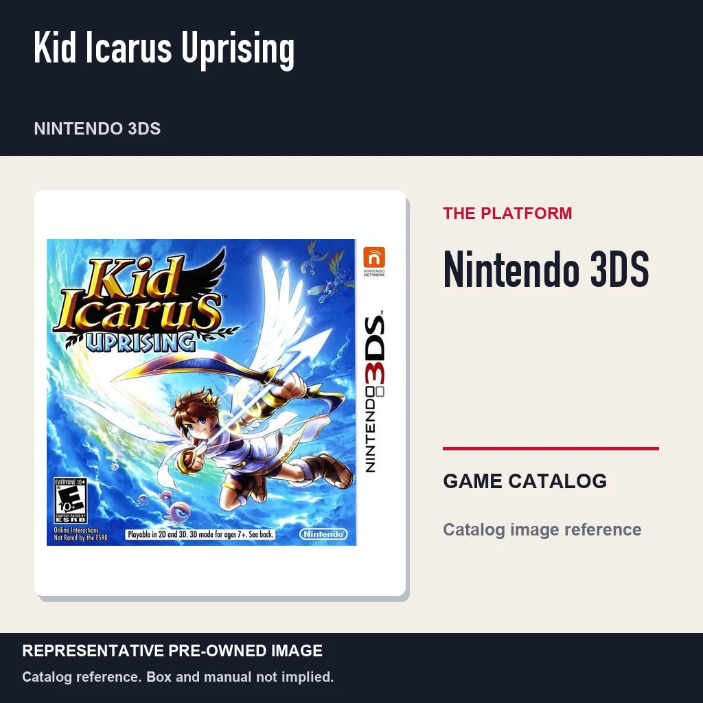 Representative pre-owned Kid Icarus Uprising (Nintendo 3DS), platform product layout.