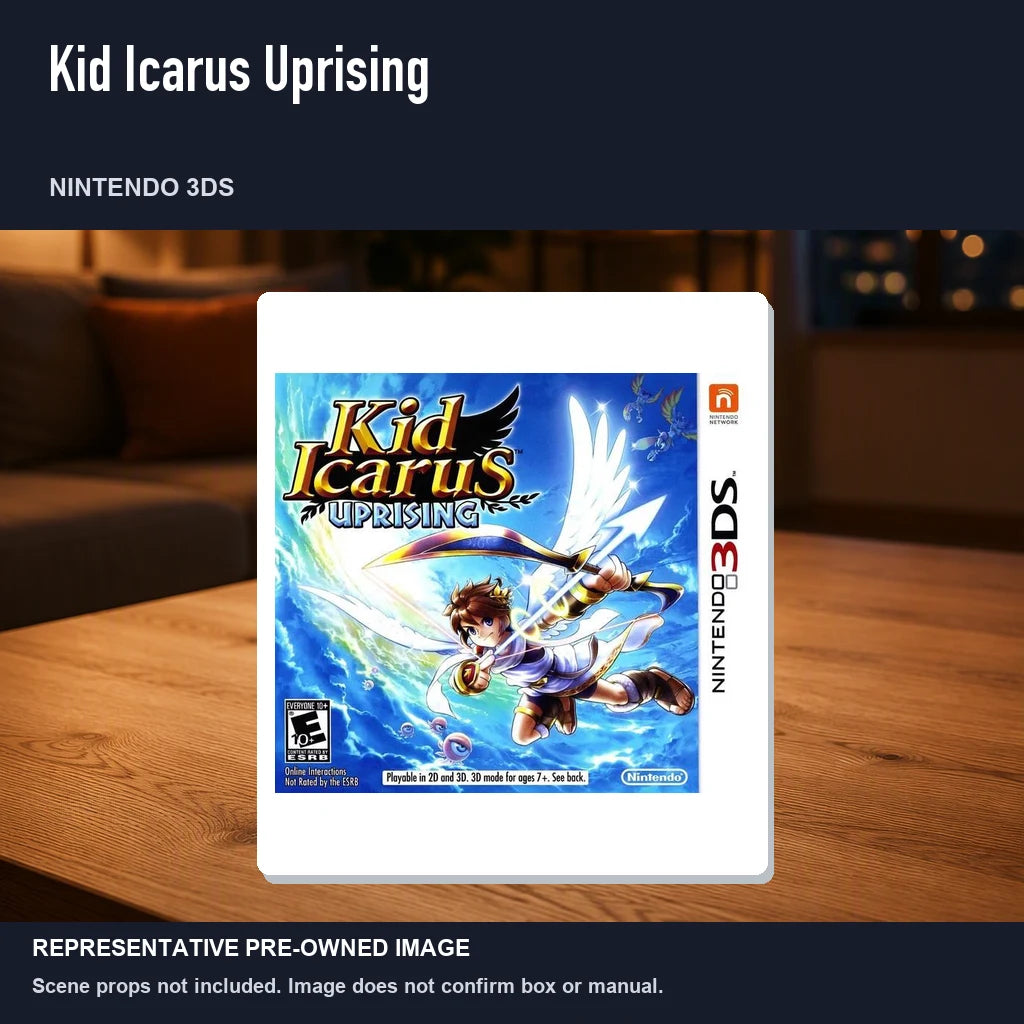 Representative pre-owned Kid Icarus Uprising (Nintendo 3DS), product image in a styled room scene.