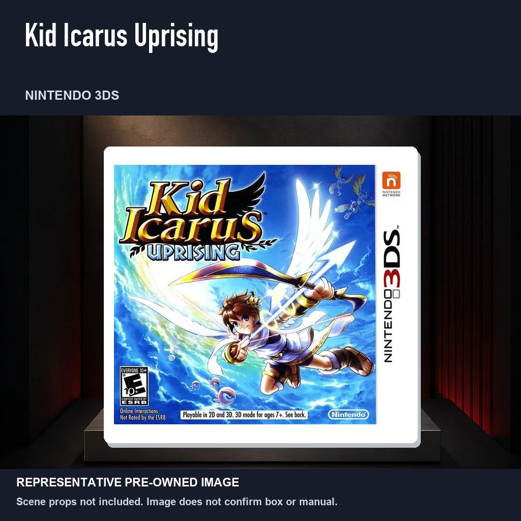Representative pre-owned Kid Icarus Uprising (Nintendo 3DS), product image on a display panel.