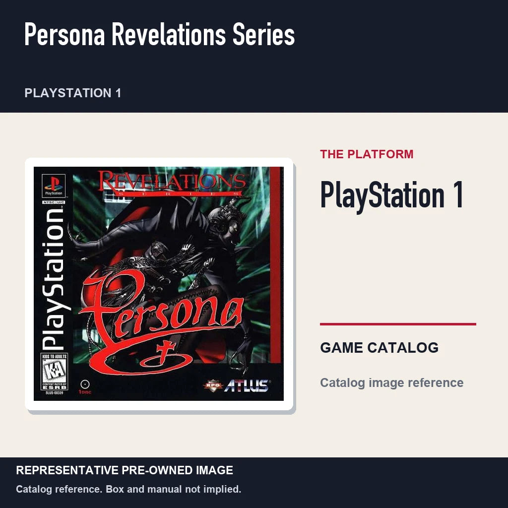 Representative pre-owned Persona Revelations Series (PlayStation 1), platform product layout.