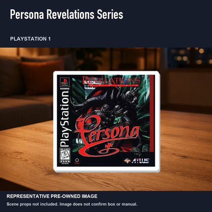 Representative pre-owned Persona Revelations Series (PlayStation 1), product image in a styled room scene.