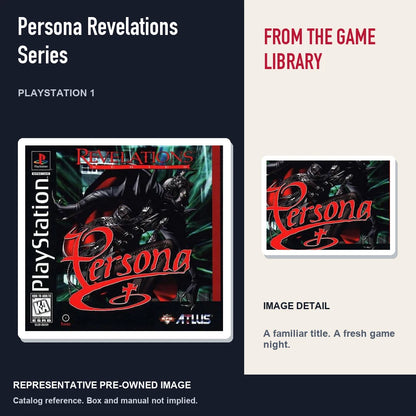 Representative pre-owned Persona Revelations Series (PlayStation 1), editorial image and detail.