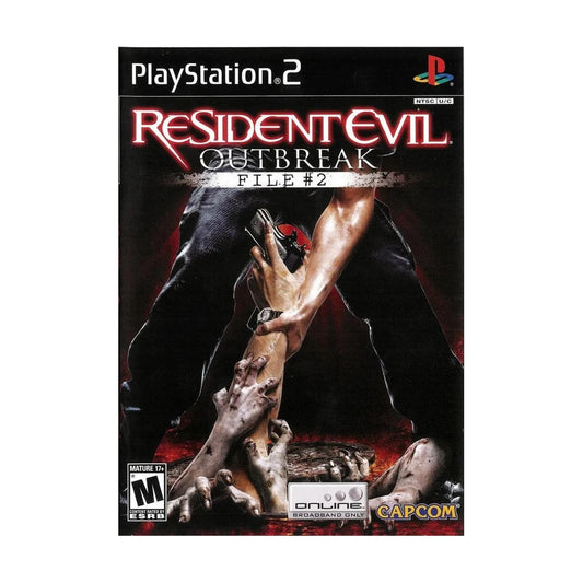 Representative pre-owned Resident Evil Outbreak File 2 (PlayStation 2), white product reference.
