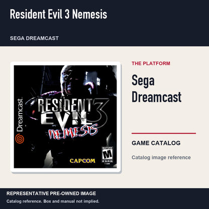 Representative pre-owned Resident Evil 3 Nemesis (Sega Dreamcast), platform product layout.