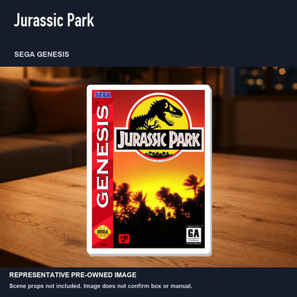Representative pre-owned Jurassic Park (Sega Genesis), product image in a styled room scene.