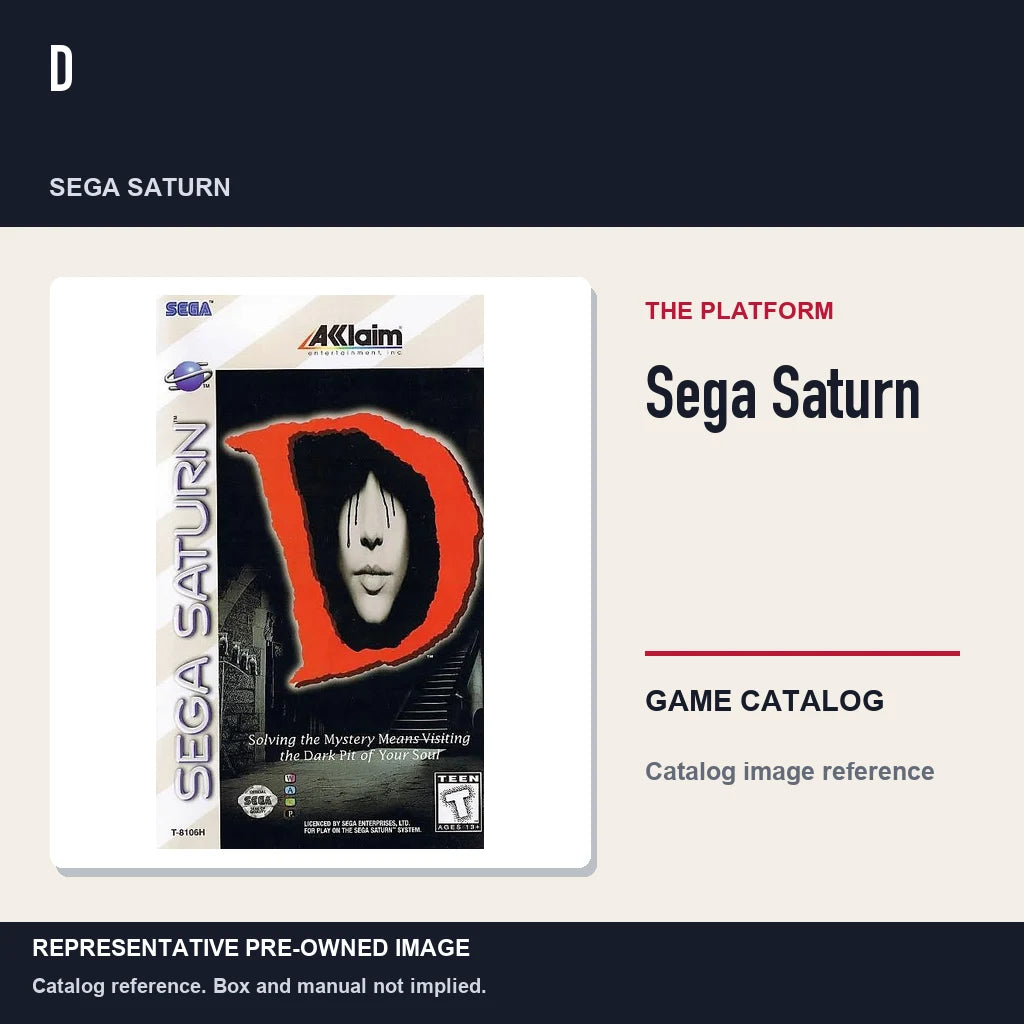Representative pre-owned D (Sega Saturn), platform product layout.