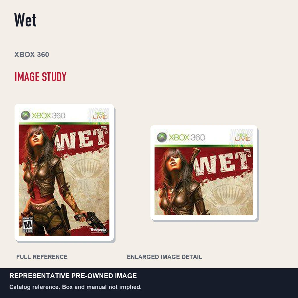 Representative pre-owned Wet (Xbox 360), full image and detail.