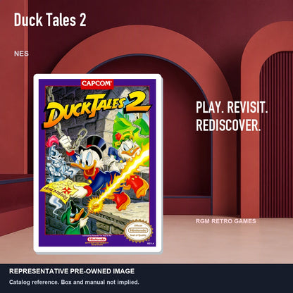 Representative pre-owned Duck Tales 2 (NES), red retro product layout.