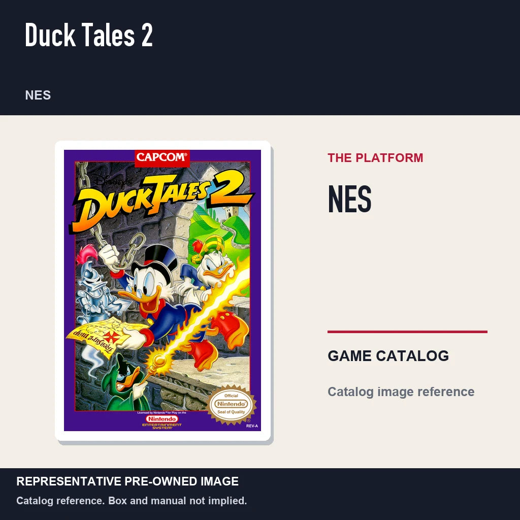 Representative pre-owned Duck Tales 2 (NES), platform product layout.