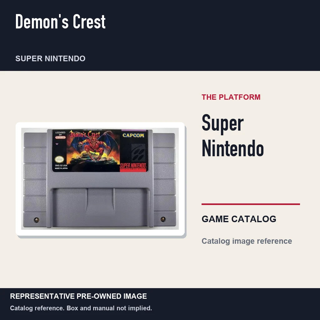 Representative pre-owned Demon's Crest (Super Nintendo), platform product layout.