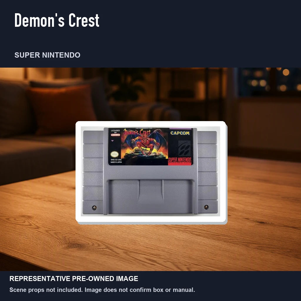Representative pre-owned Demon's Crest (Super Nintendo), product image in a styled room scene.