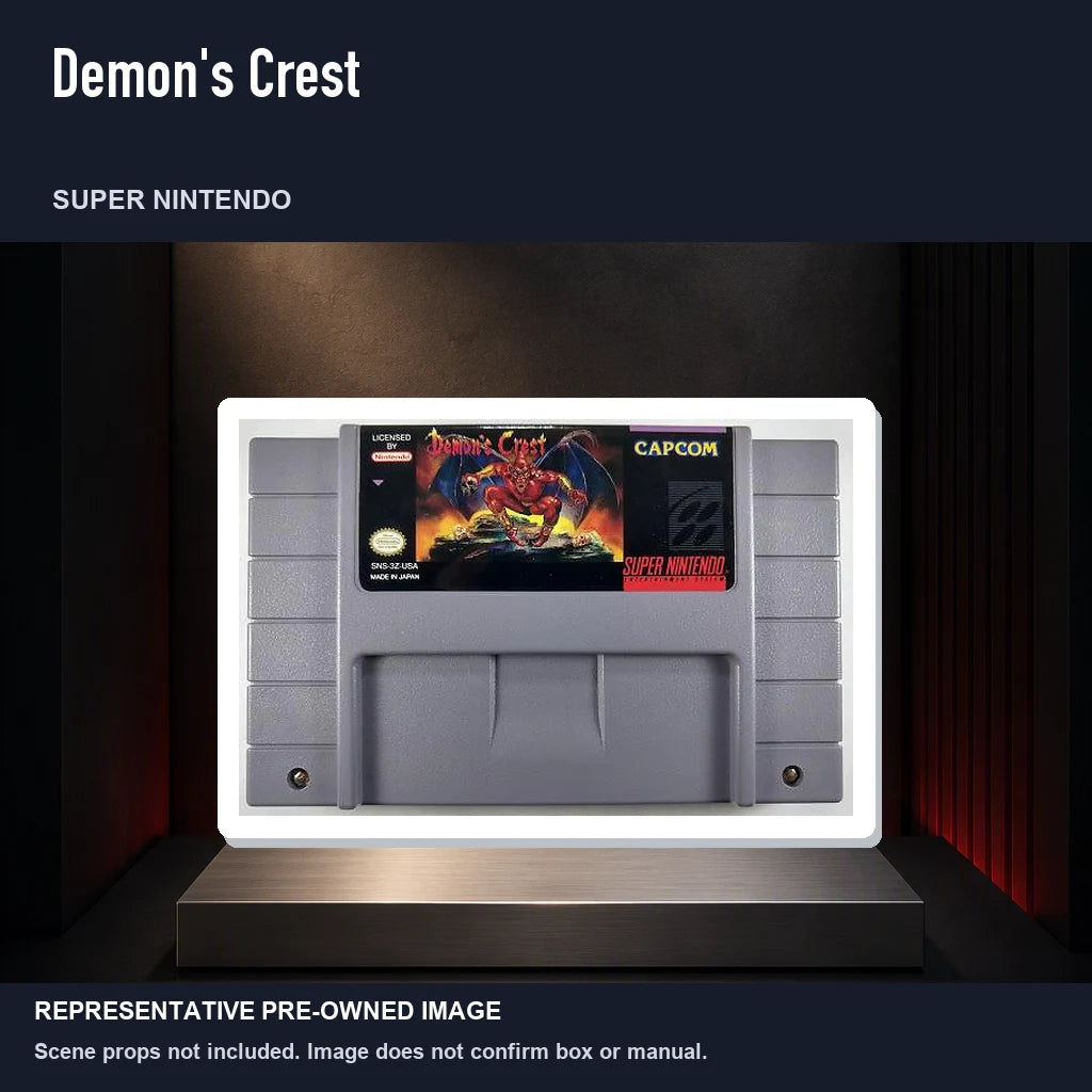 Representative pre-owned Demon's Crest (Super Nintendo), product image on a display panel.