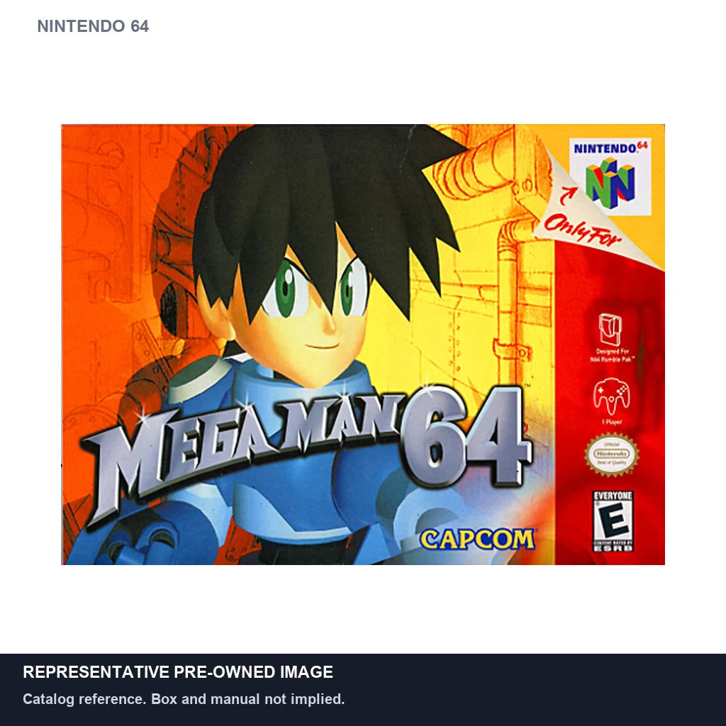 Representative pre-owned Mega Man 64 (Nintendo 64), white product reference.