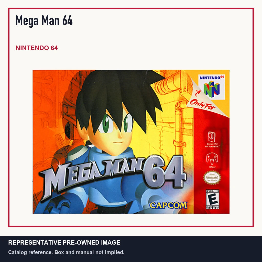 Representative pre-owned Mega Man 64 (Nintendo 64), minimal product layout.