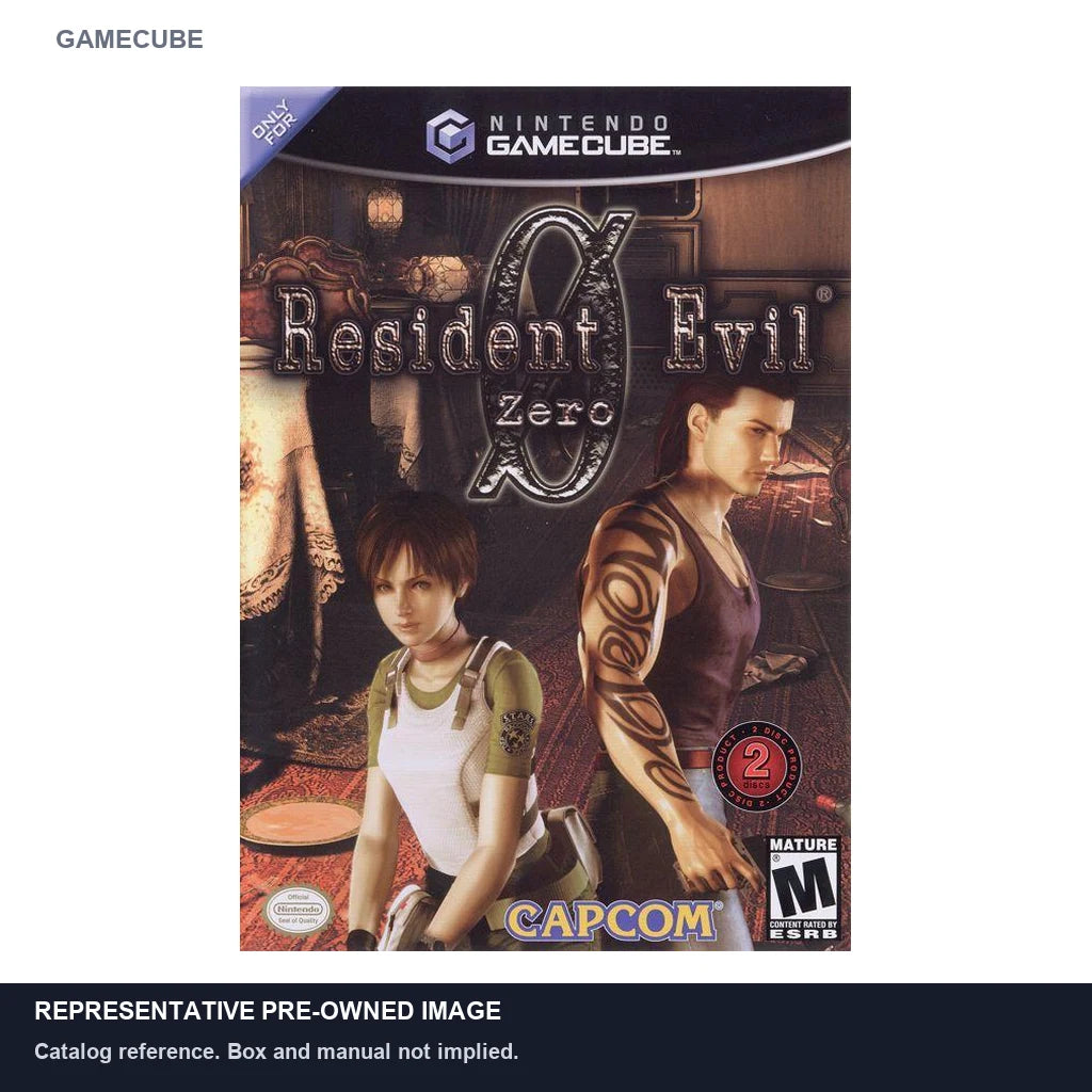 Representative pre-owned Resident Evil Zero (GameCube), white product reference.