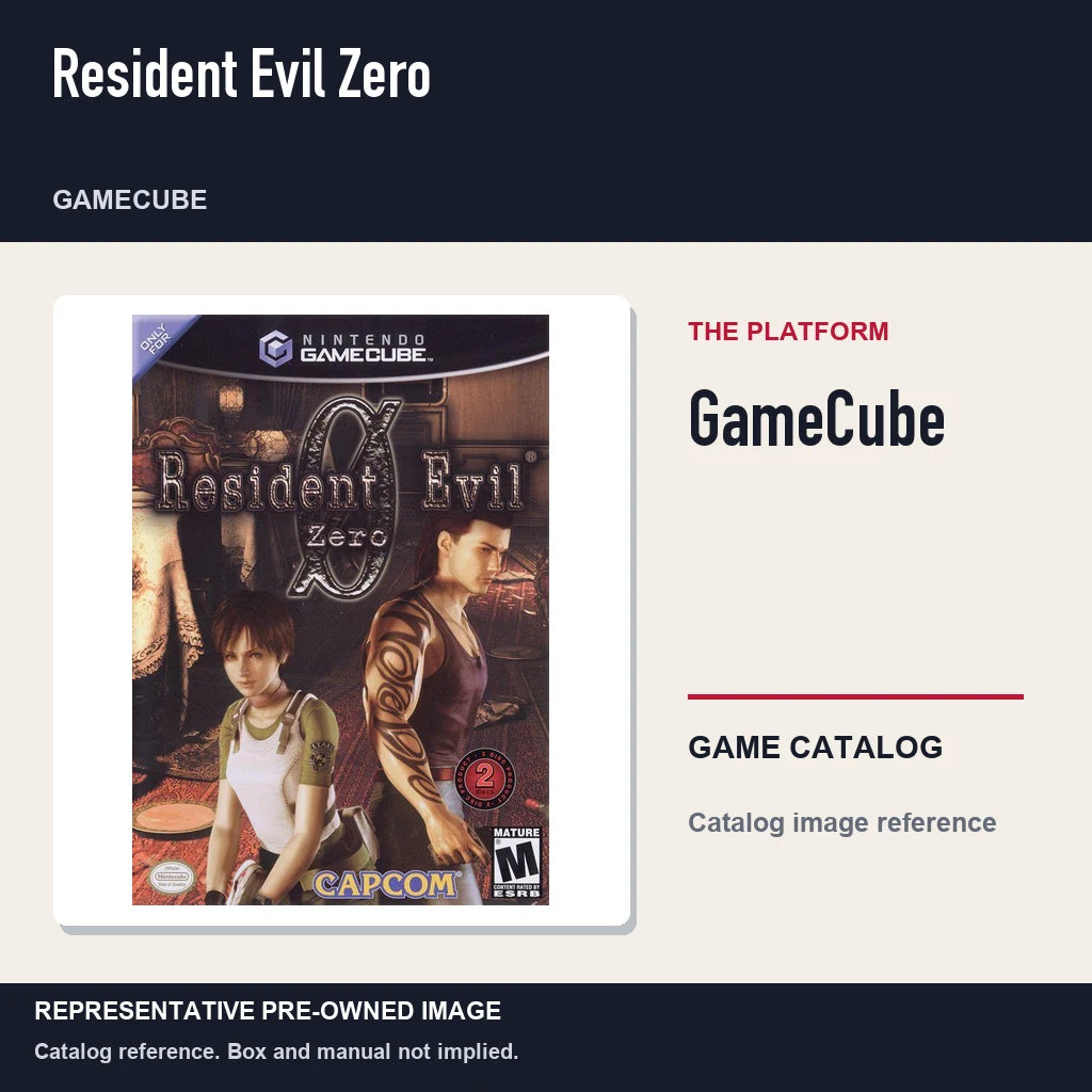 Representative pre-owned Resident Evil Zero (GameCube), platform product layout.