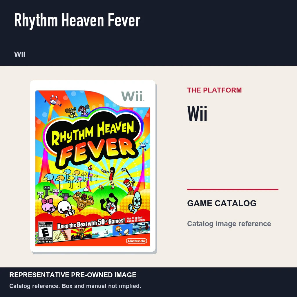 Representative pre-owned Rhythm Heaven Fever (Wii), platform product layout.