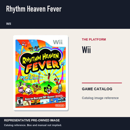 Representative pre-owned Rhythm Heaven Fever (Wii), platform product layout.