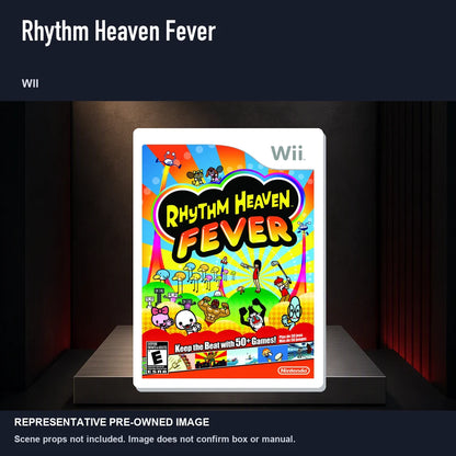 Representative pre-owned Rhythm Heaven Fever (Wii), product image on a display panel.