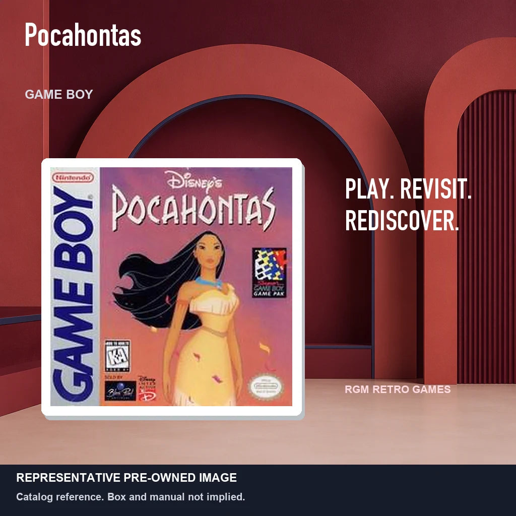 Representative pre-owned Pocahontas (Game Boy), red retro product layout.
