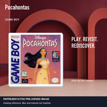 Representative pre-owned Pocahontas (Game Boy), red retro product layout.