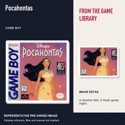 Representative pre-owned Pocahontas (Game Boy), editorial image and detail.