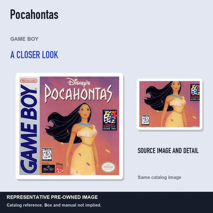Representative pre-owned Pocahontas (Game Boy), full image with detail inset.