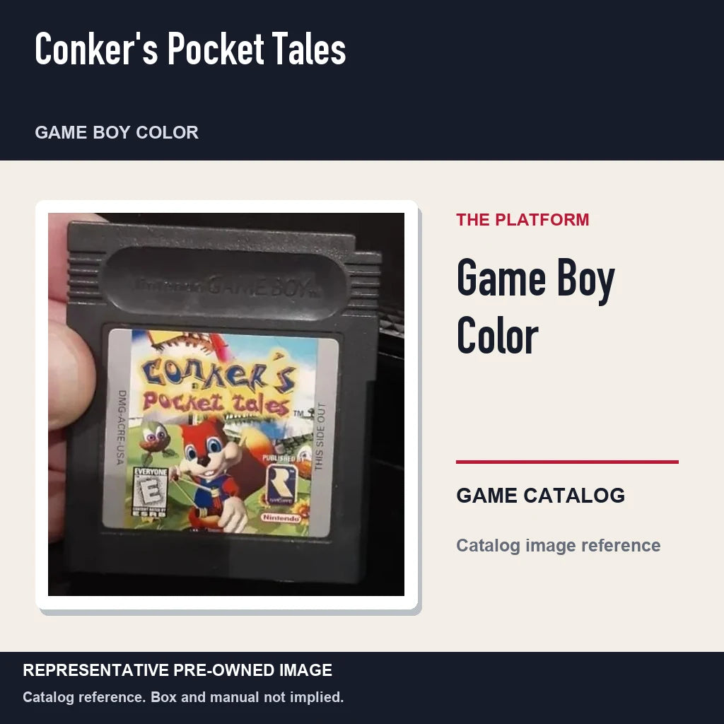 Representative pre-owned Conker's Pocket Tales (Game Boy Color), platform product layout.