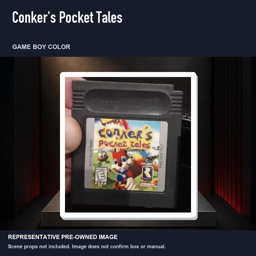 Representative pre-owned Conker's Pocket Tales (Game Boy Color), product image on a display panel.
