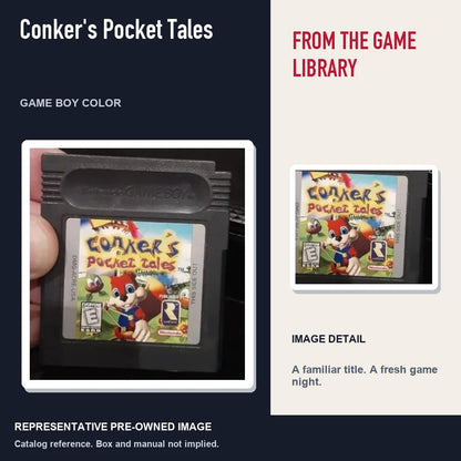 Representative pre-owned Conker's Pocket Tales (Game Boy Color), editorial image and detail.