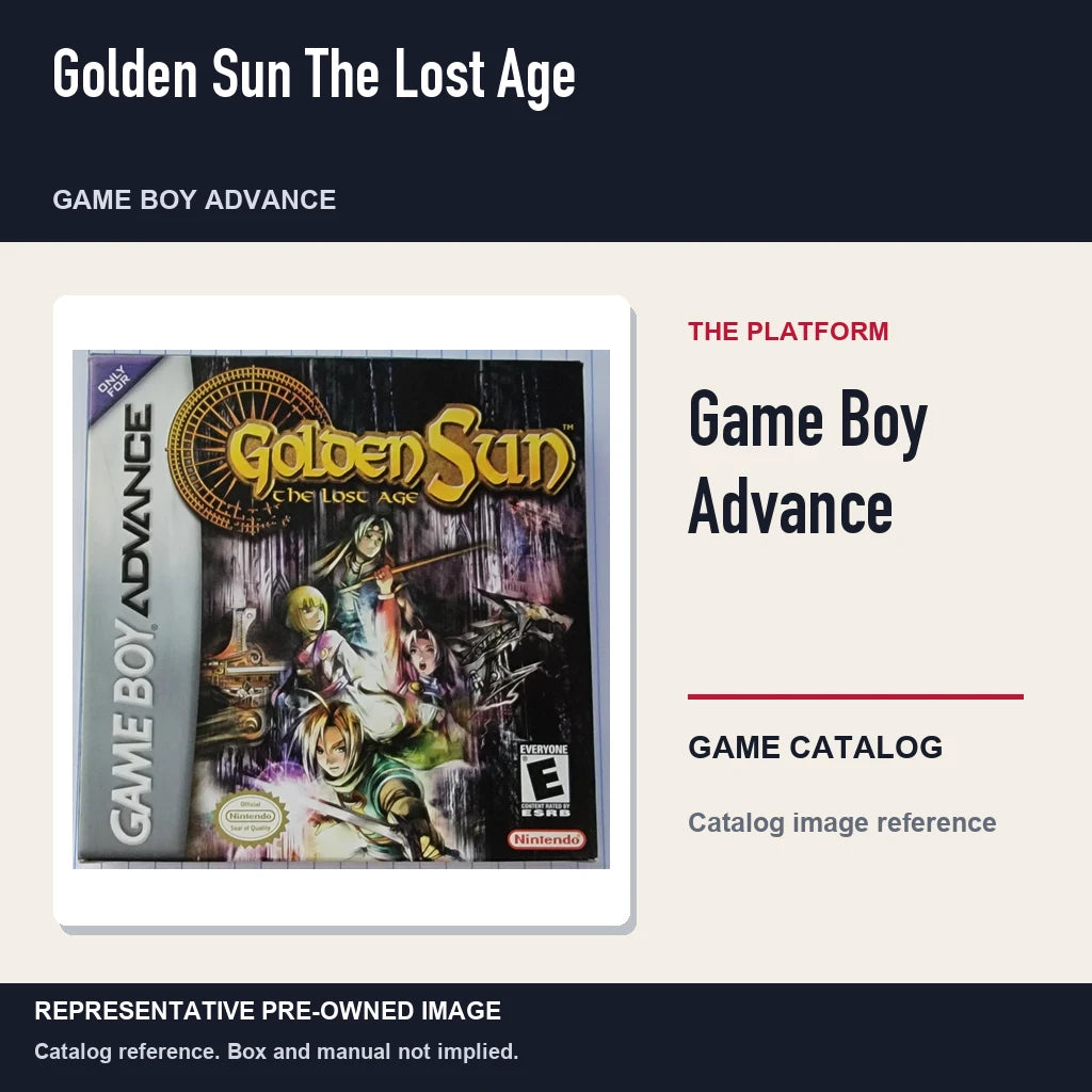 Representative pre-owned Golden Sun The Lost Age (Game Boy Advance), platform product layout.