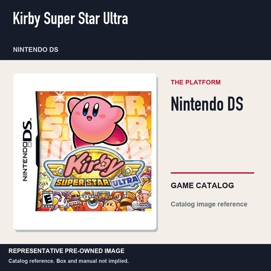 Representative pre-owned Kirby Super Star Ultra (Nintendo DS), platform product layout.