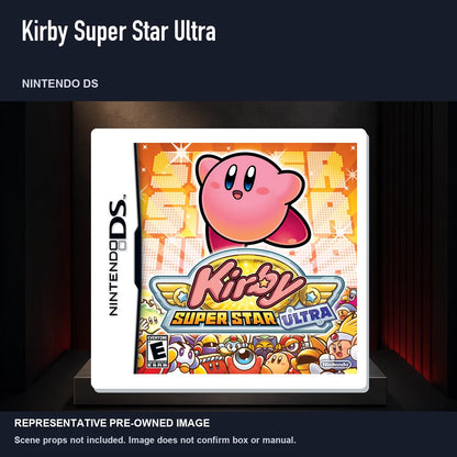 Representative pre-owned Kirby Super Star Ultra (Nintendo DS), product image on a display panel.