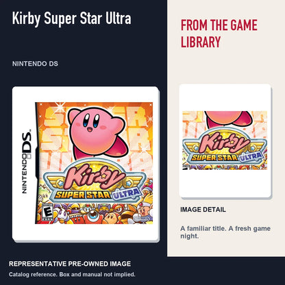 Representative pre-owned Kirby Super Star Ultra (Nintendo DS), editorial image and detail.