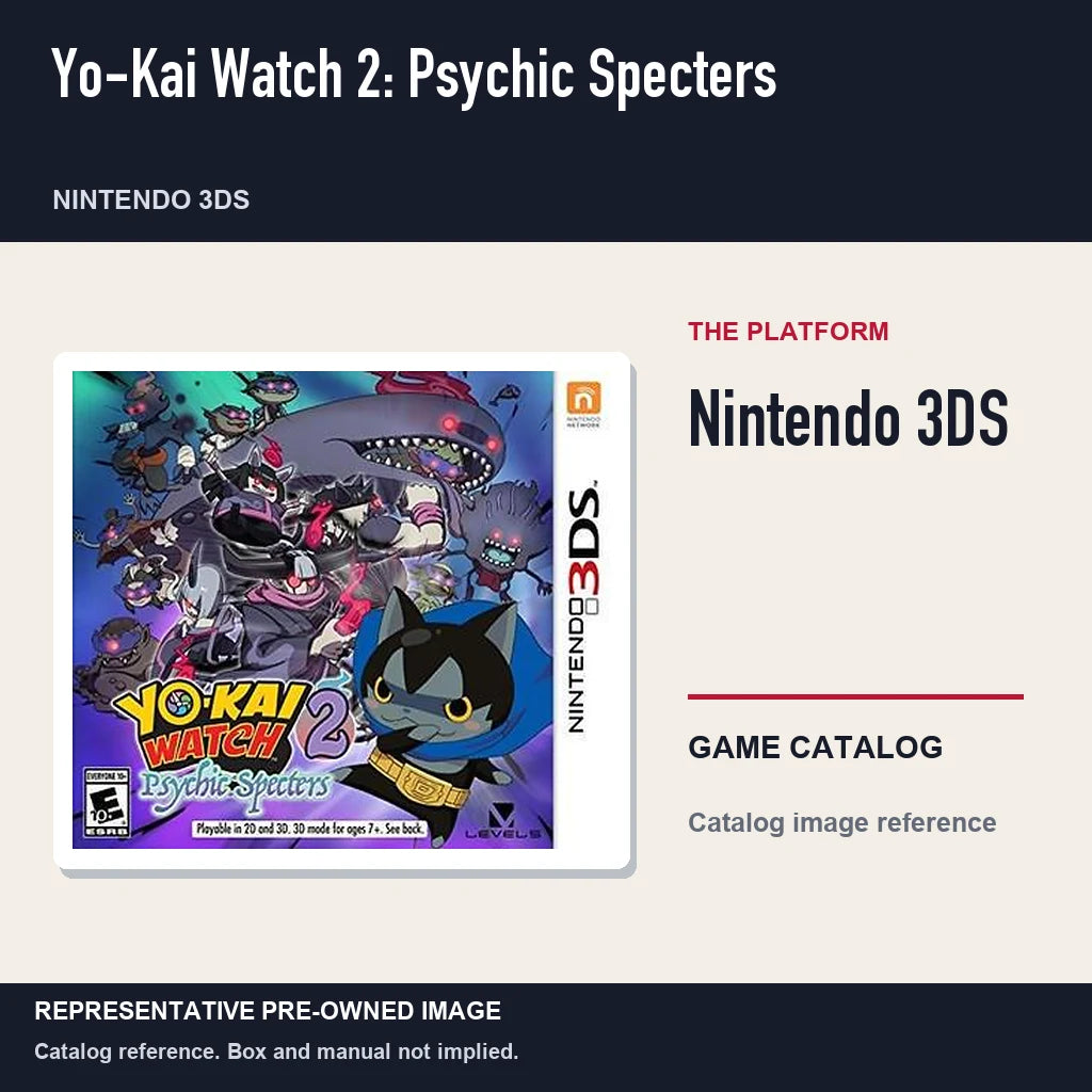 Representative pre-owned Yo-Kai Watch 2: Psychic Specters (Nintendo 3DS), platform product layout.
