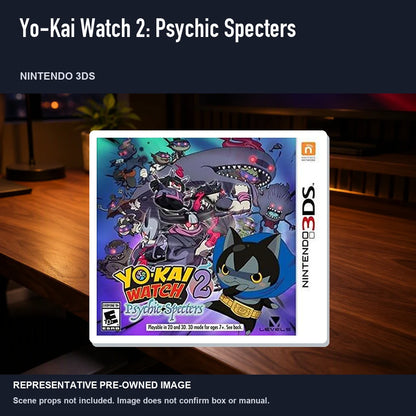 Representative pre-owned Yo-Kai Watch 2: Psychic Specters (Nintendo 3DS), product image in a styled desk scene.