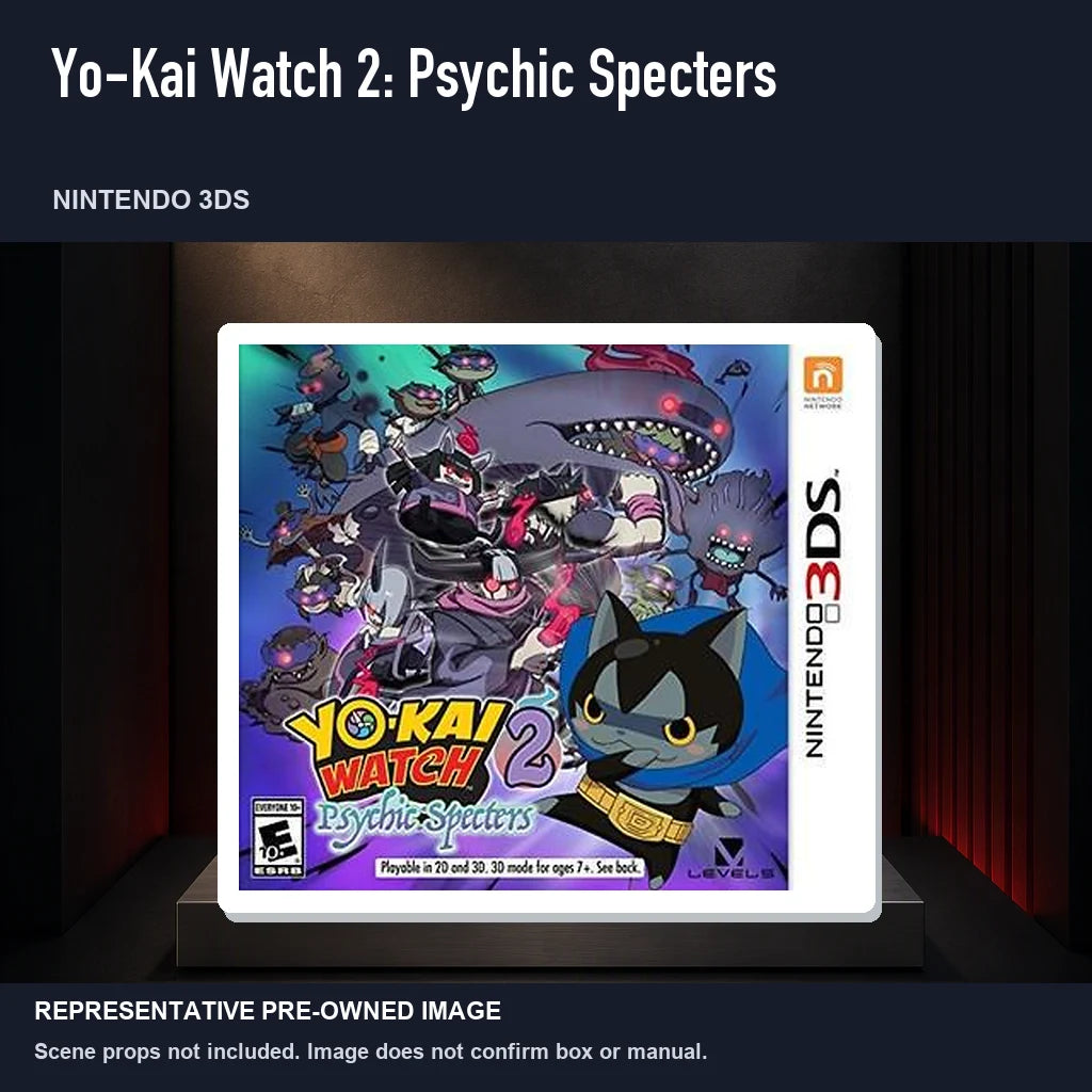 Representative pre-owned Yo-Kai Watch 2: Psychic Specters (Nintendo 3DS), product image on a display panel.