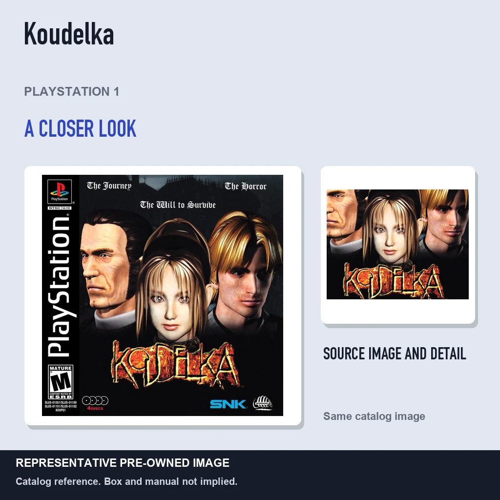 Representative pre-owned Koudelka (PlayStation 1), full image with detail inset.