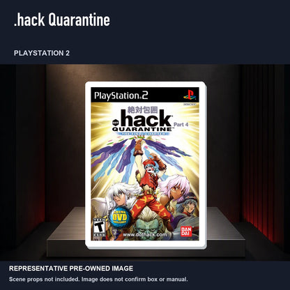 Representative pre-owned .hack Quarantine (PlayStation 2), product image on a display panel.