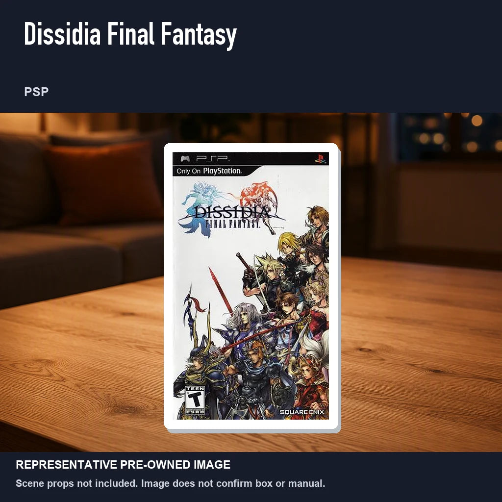 Representative pre-owned Dissidia Final Fantasy (PSP), product image in a styled room scene.