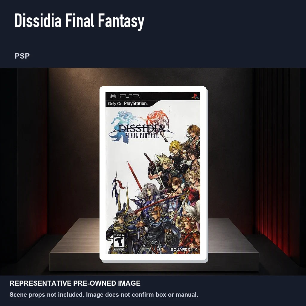 Representative pre-owned Dissidia Final Fantasy (PSP), product image on a display panel.