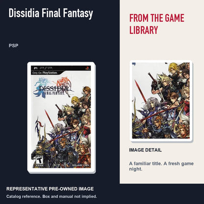 Representative pre-owned Dissidia Final Fantasy (PSP), editorial image and detail.