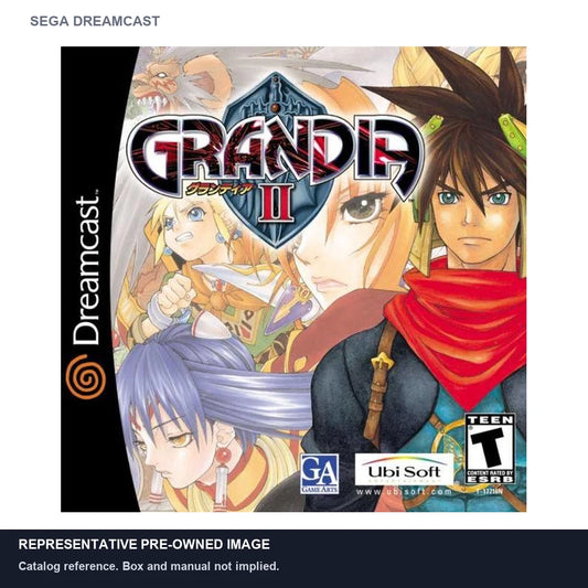 Representative pre-owned Grandia II (Sega Dreamcast), white product reference.