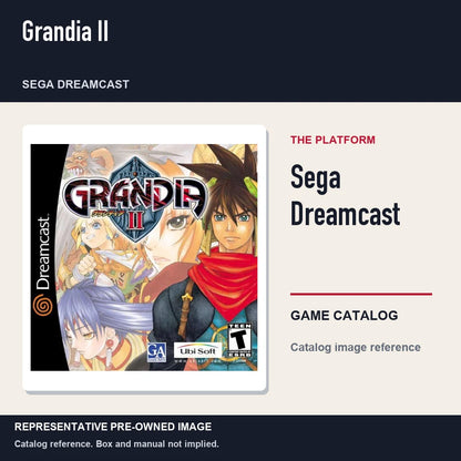 Representative pre-owned Grandia II (Sega Dreamcast), platform product layout.
