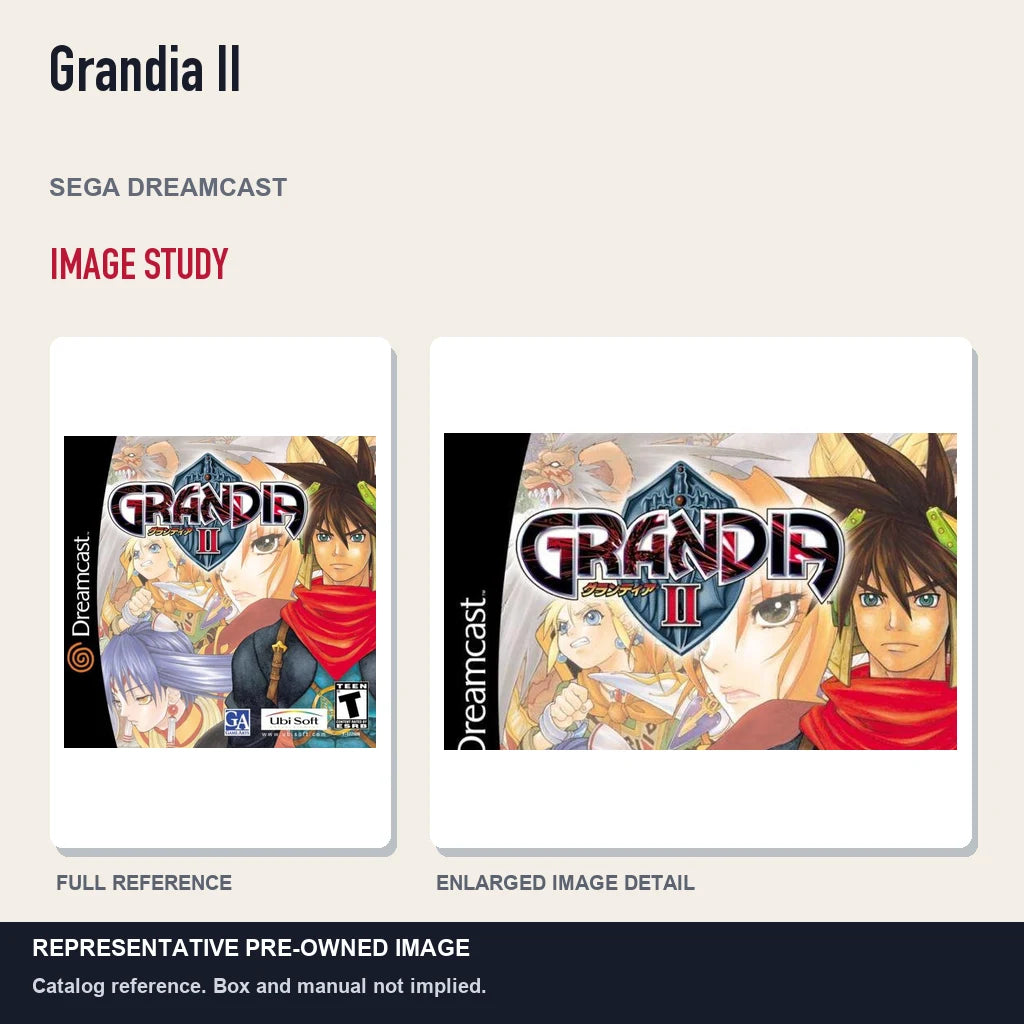 Representative pre-owned Grandia II (Sega Dreamcast), full image and detail.