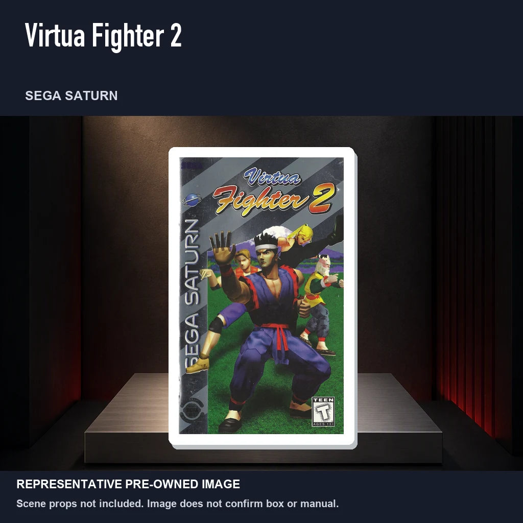 Representative pre-owned Virtua Fighter 2 (Sega Saturn), product image on a display panel.