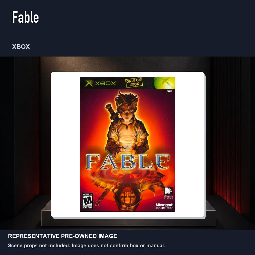 Representative pre-owned Fable (Xbox), product image on a display panel.