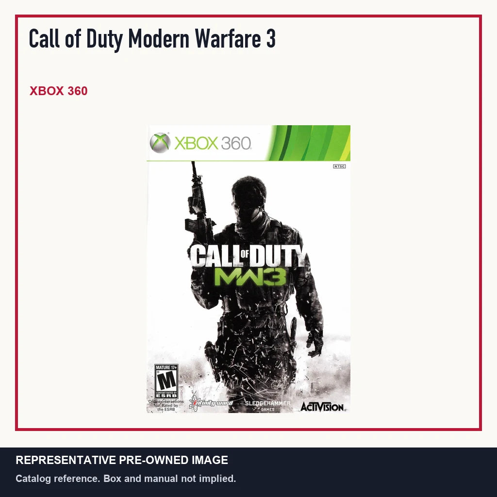 Representative pre-owned Call of Duty Modern Warfare 3 (Xbox 360), minimal product layout.