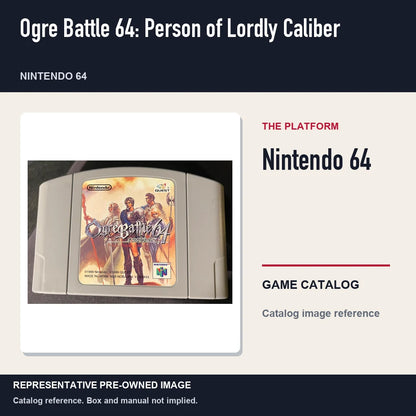 Representative pre-owned Ogre Battle 64: Person of Lordly Caliber (Nintendo 64), platform product layout.