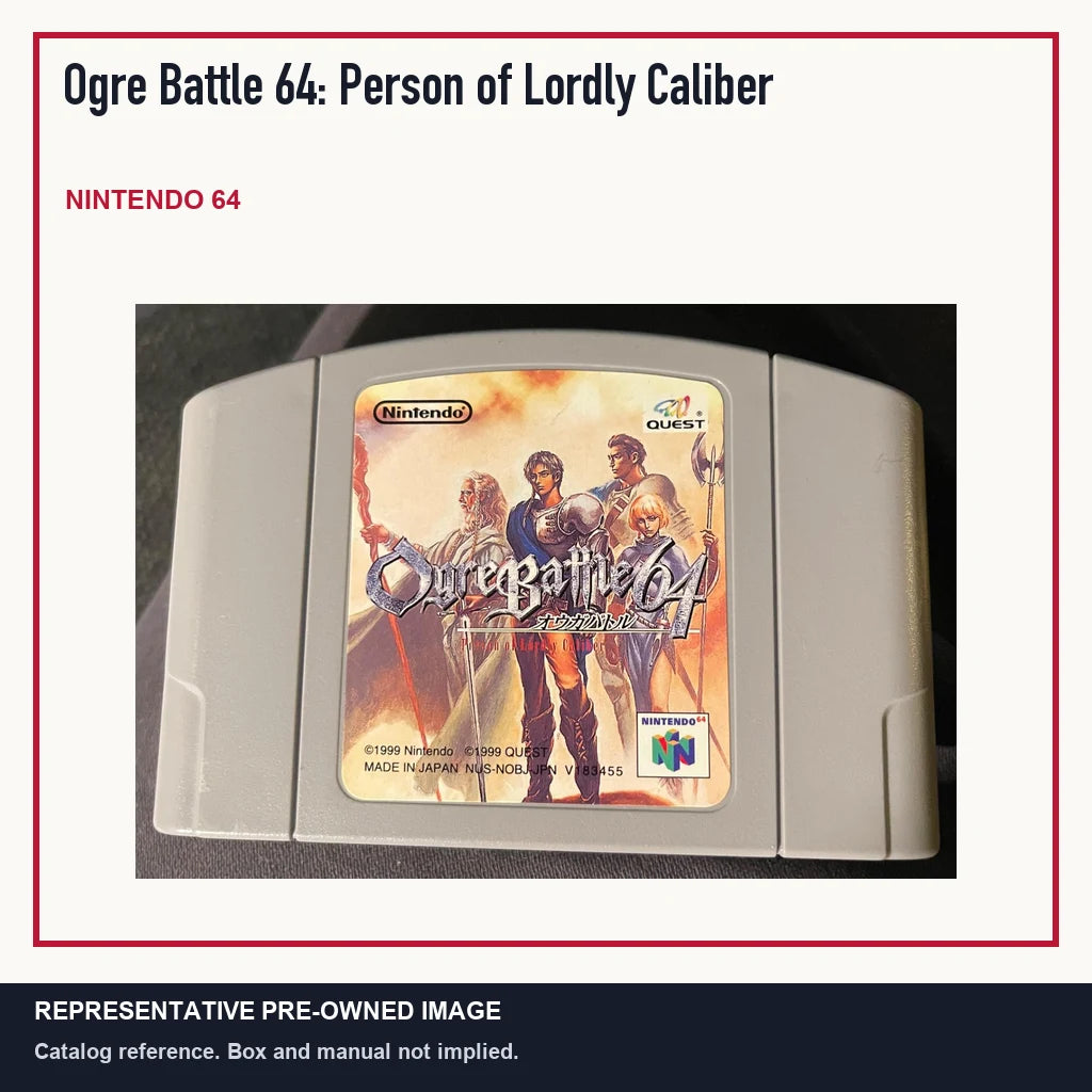 Representative pre-owned Ogre Battle 64: Person of Lordly Caliber (Nintendo 64), minimal product layout.
